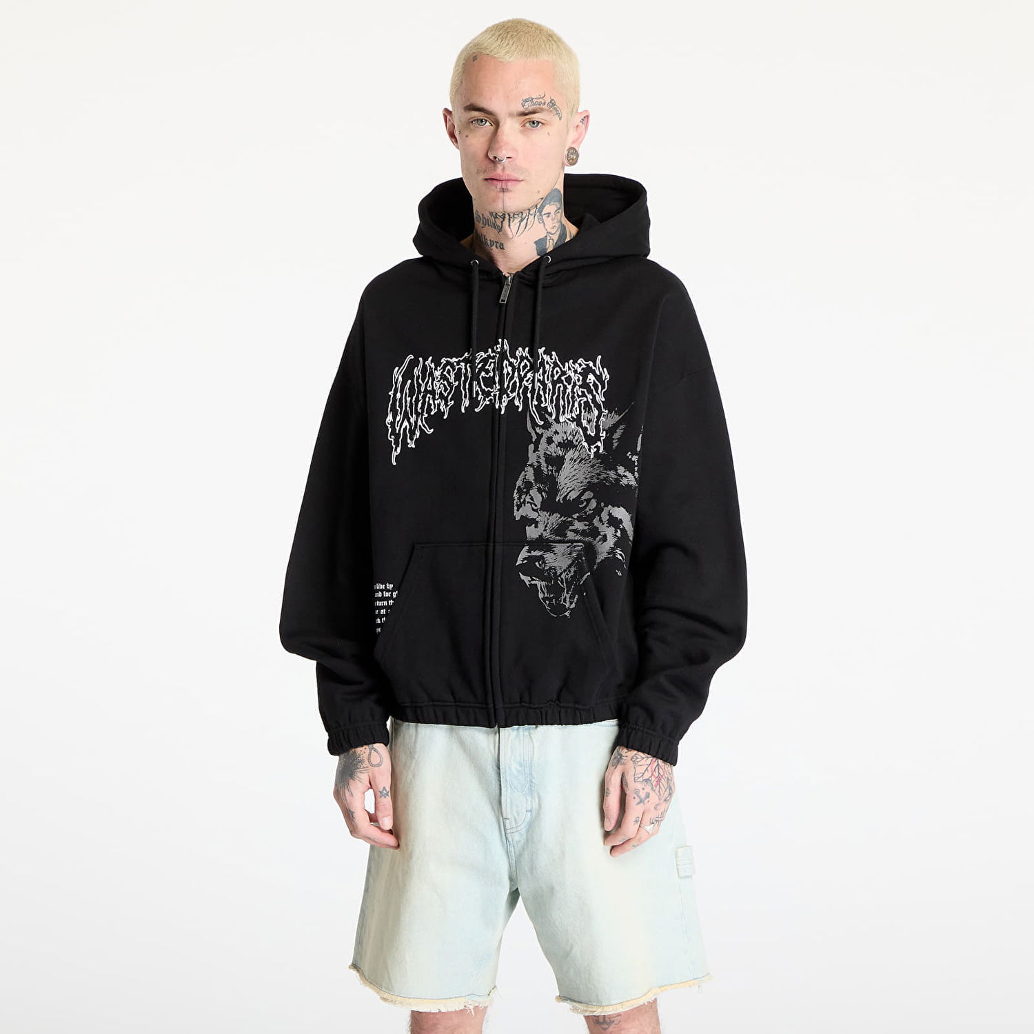 Mikina Wasted Paris Wasted Paris Varg Boxy Zip Hoodie Čierna | WP_000256, 0