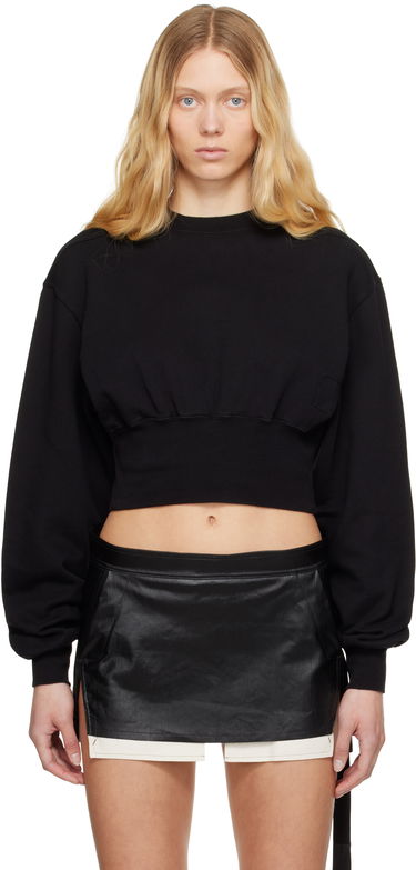Sveter Rick Owens Rick Owens DRKSHDW Hollywood Tatlin Cropped Sweatshirt Čierna | DS01E3225 FP, 0
