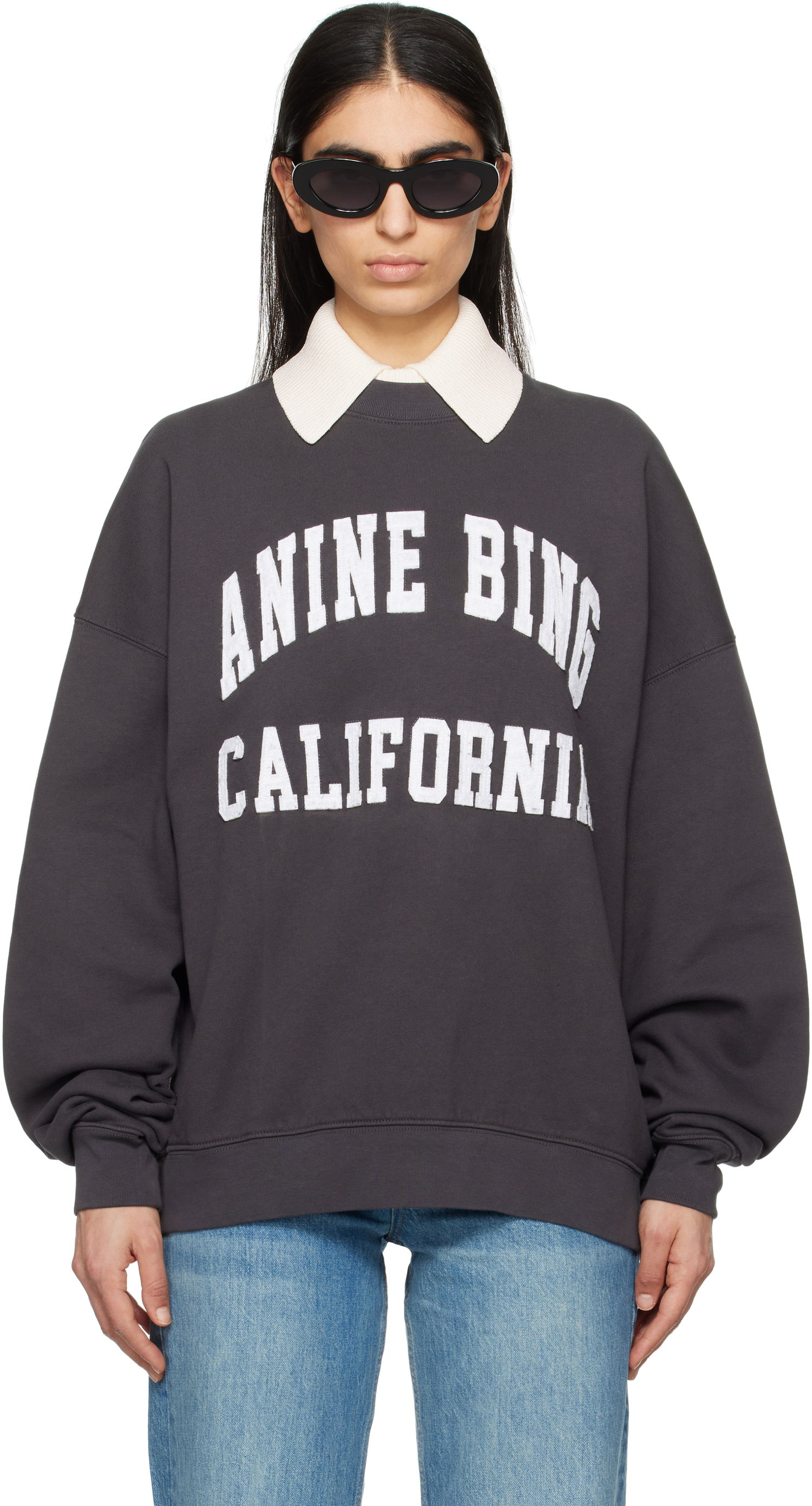 Mikina Anine Bing Anine Bing Miles Sweatshirt Šedá | A-08-10025-009, 0