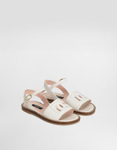 Doplnky Dolce & Gabbana Dolce & Gabbana Calfskin Sandals With Cut-Out Logo Biela | D11308A12238S936, 1