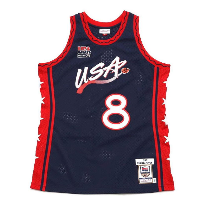 Tielko Mitchell & Ness Mitchell & Ness Team USA Scottie Pippen Basketball Jersey Modrá | AJY4SB19062-USANAVY96SPI