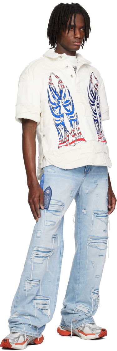 Džínsy Who Decides War Who Decides War Side Patch Relaxation Jeans Modrá | 1121040008SS25, 3