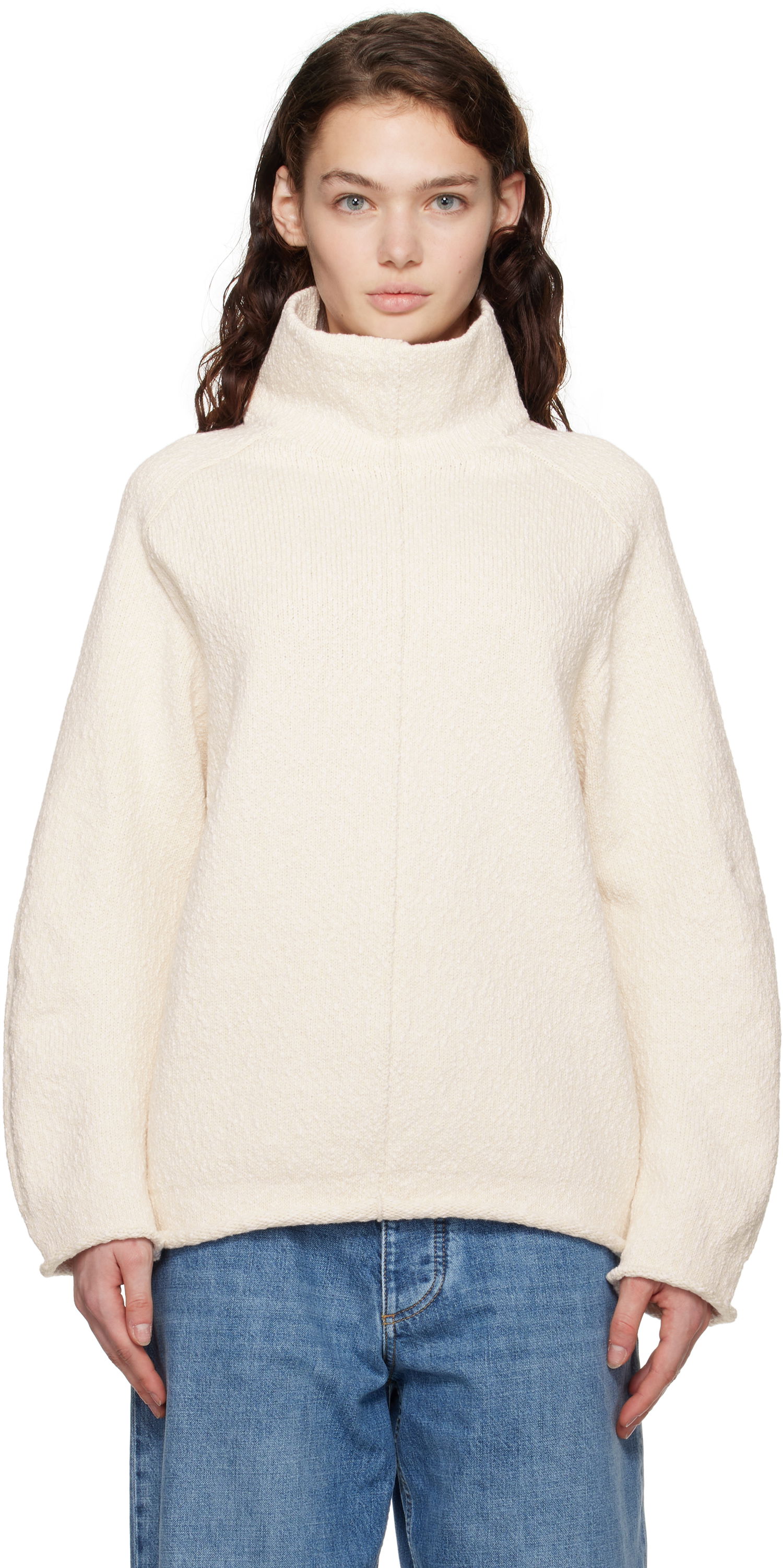Sveter Bottega Veneta Cotton Turtleneck Biela | 805920 V4R50, 0