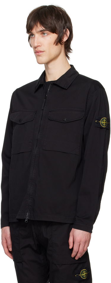 Košeľa Stone Island Stretch Cotton Overshirt Čierna | K1S15 1200128 S0012, 3