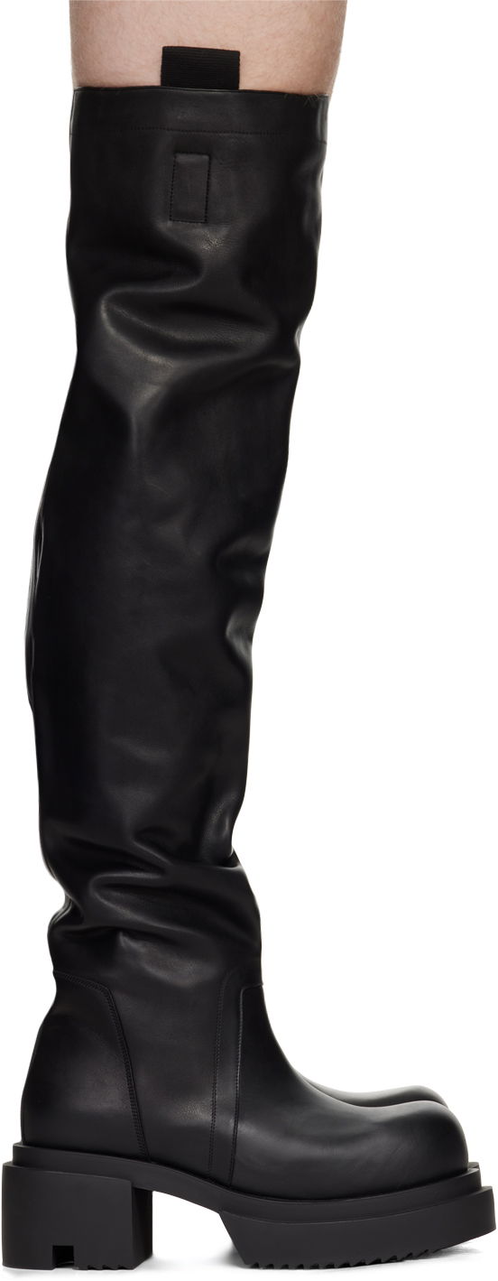 Oblečenie Rick Owens Rick Owens Porterville Wader Bogun Tall Boots Čierna | RU02D6837 LOO