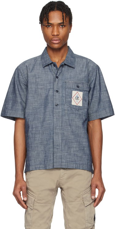Košeľa C.P. Company C.P. Company Chambray Short Sleeve Shirt Modrá | 18CMSH151A-110065W, 0