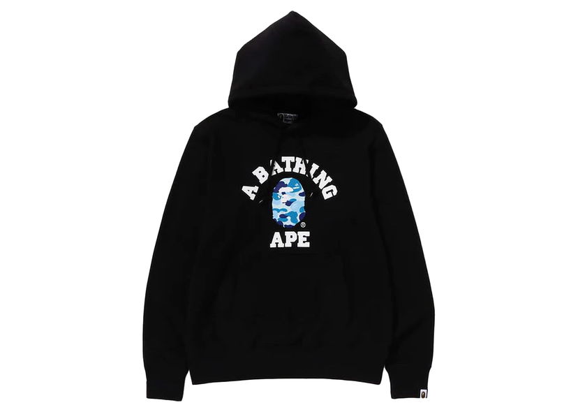 Mikina BAPE BAPE ABC Camo College Organic Cotton Pullover Hoodie Black/Blue Čierna | 1K20-114-004