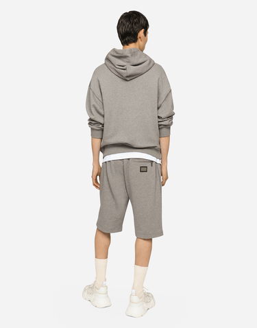 Mikina Dolce & Gabbana Jersey Hoodie With Branded Tag Šedá | G9ZU0TG7F2GS8291, 2