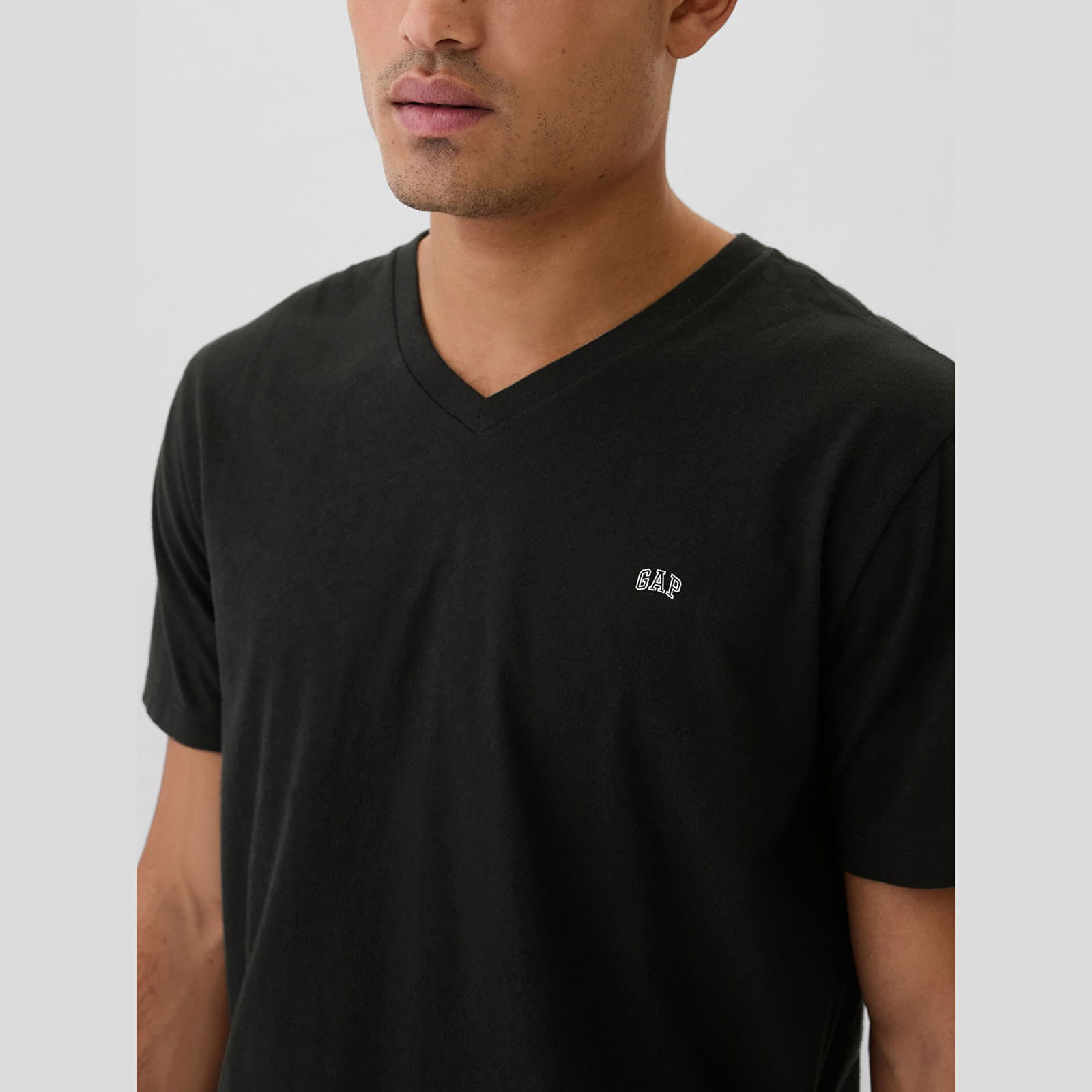 T-shirt Micro Logo Vneck Tee True Black S