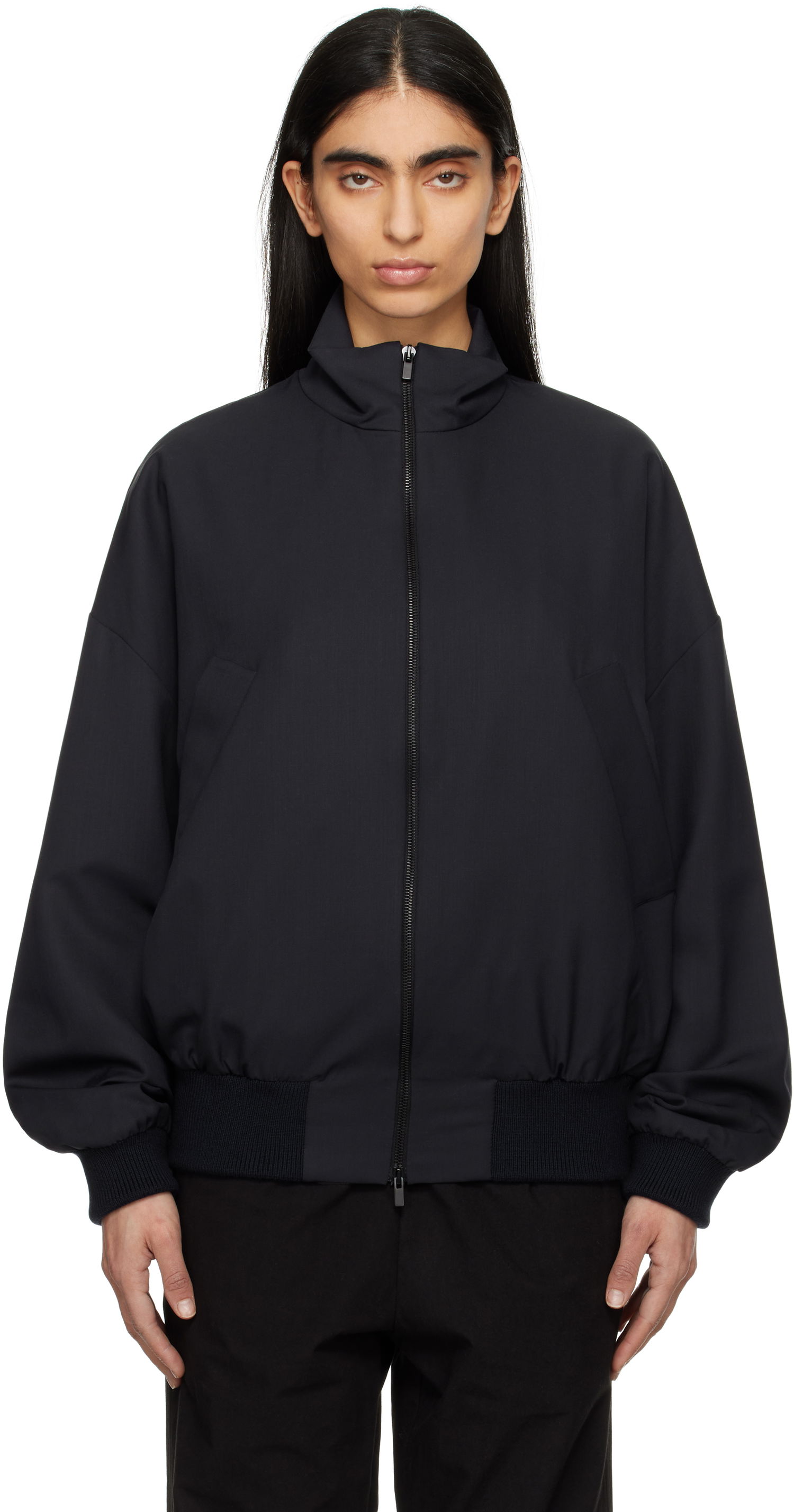 Bomber bunda Fear of God Fear of God Wool High Neck Track Jacket Čierna | FGE230-327HTW, 0