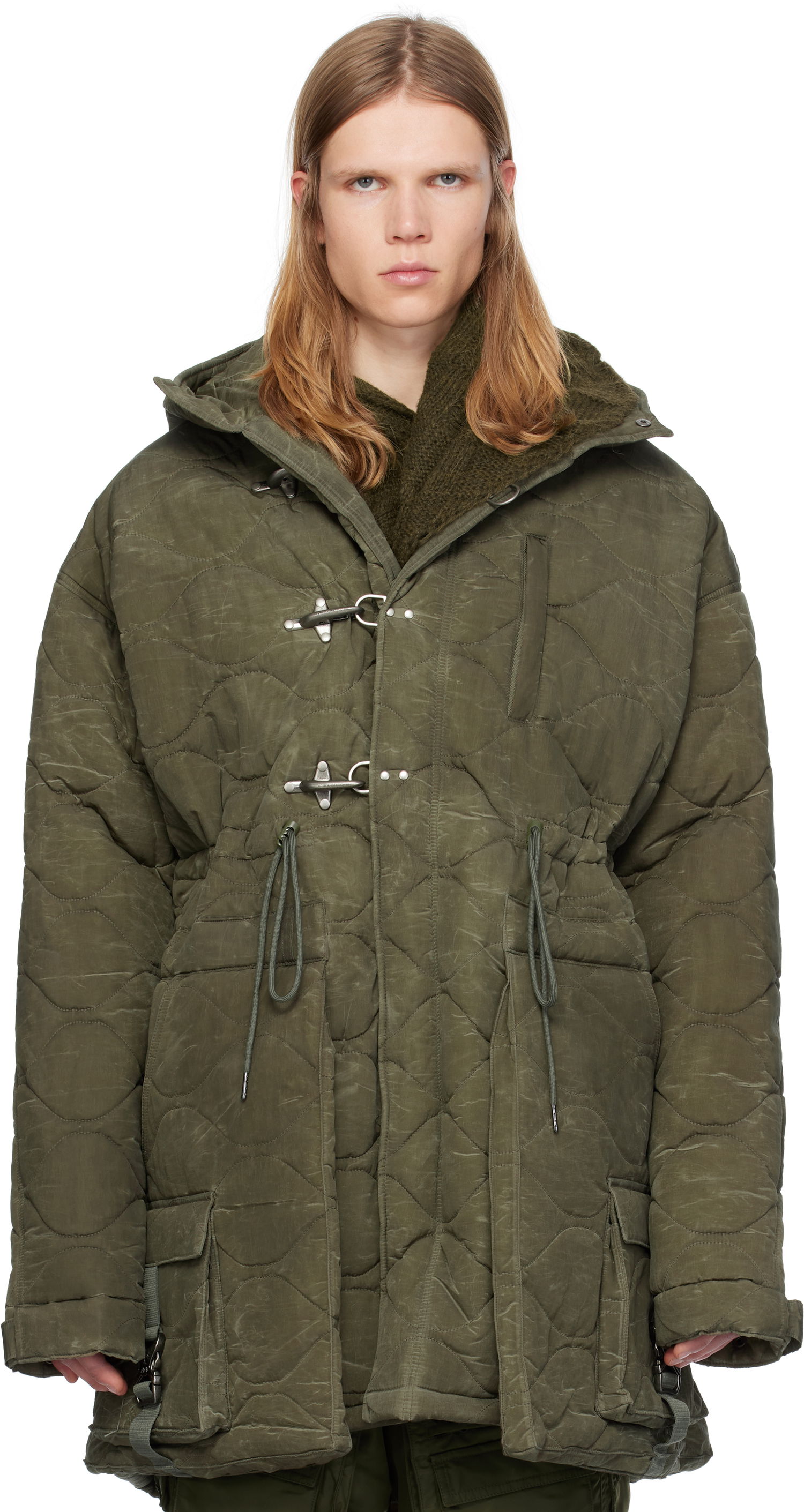 Parka Andersson Bell Lace-Up Fishtail Parka Zelené | awa638m, 0