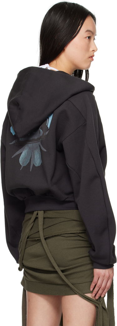 Mikina Ottolinger Ottolinger Multiline Zip Cropped Hoodie Čierna | 11560041501, 2