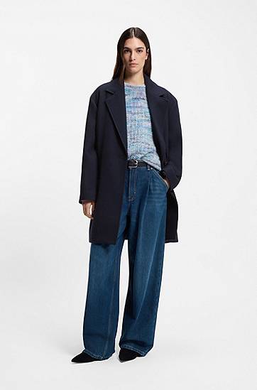 Kabáty BOSS Blazer-style coat blended with wool Navy | 50548660, 1