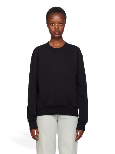 Mikina AMI Embroidered Sweatshirt Čierna | USW003.730