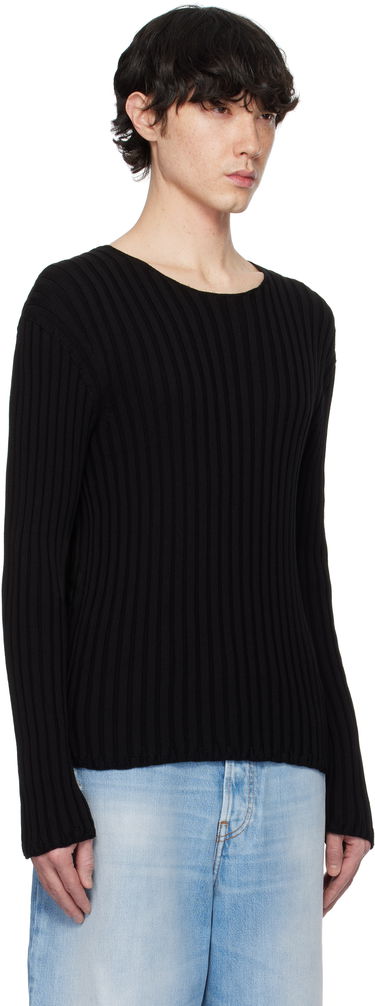 Sveter Acne Studios Acne Studios Ribbed Sweater Čierna | C60098-, 1