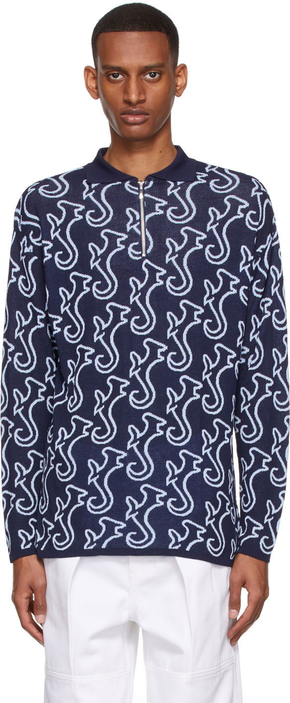 Hippocampus Print Polo Shirt