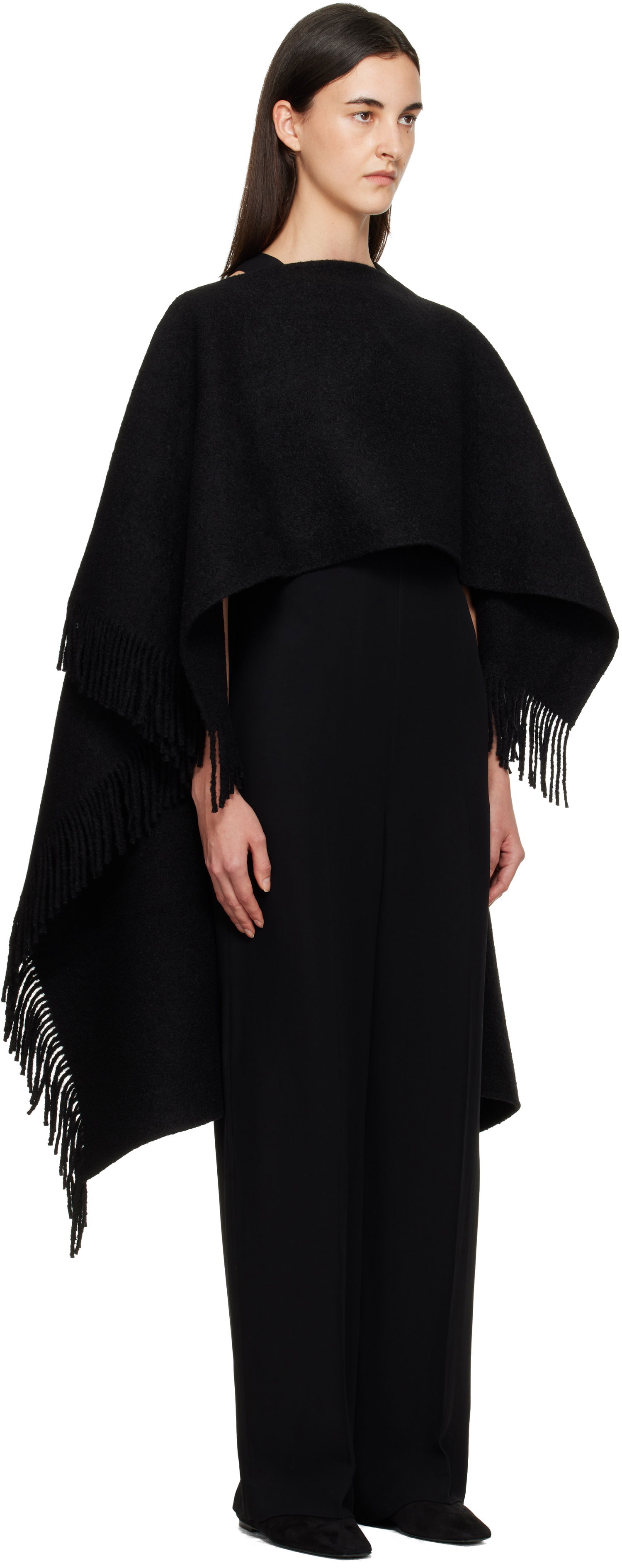 Šál TOTEME Fringed Poncho Shawl Čierna | 254-WSC0132-FB0471, 1