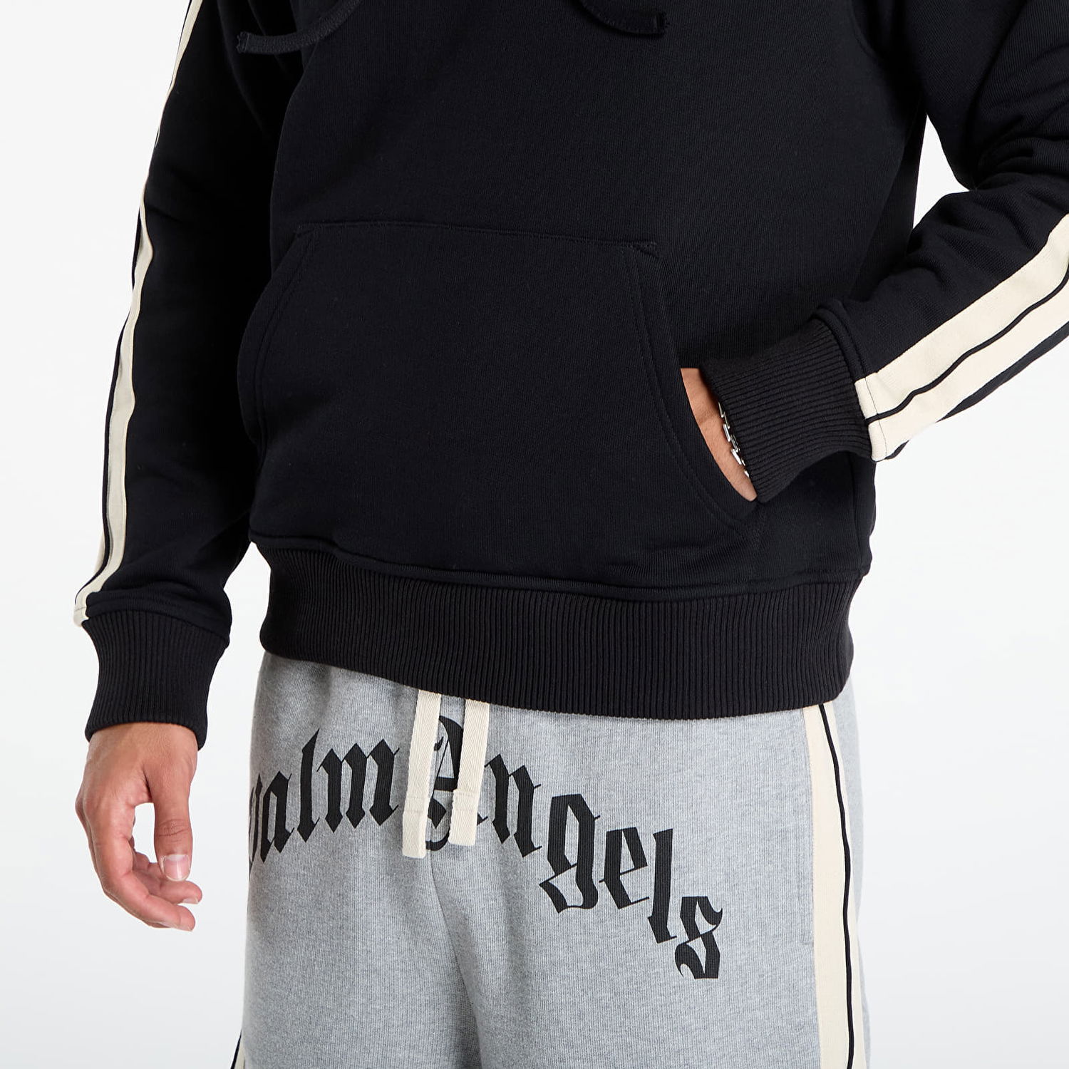 Mikina Palm Angels Palm Angels Curved Logo Track Hoodie Čierna | PMBB17HF25FLE0011003, 1