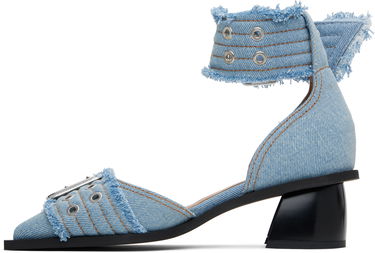 Tenisky a topánky GANNI GANNI Denim Buckle Open Cut Heels Modrá | S2942, 2