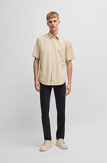 Košeľa BOSS Regular-Fit Cotton Poplin Shirt Béžová | 50537331, 1
