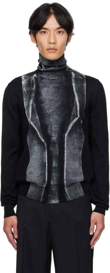 Sveter Maison Margiela MM6 Maison Margiela Folded Print Turtleneck Sweater Čierna | SH0HA0005 M13129, 0