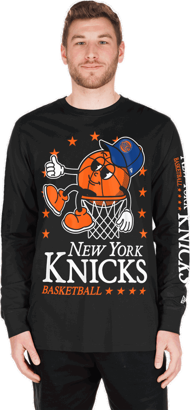 Tričko New Era New York Knicks NBA Long-Sleeve Graphic Tee Čierna | 60661631-60661631, 2