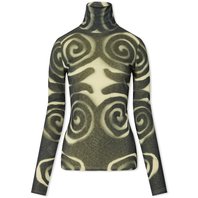 Tričko Nanushka Long Sleeve Josa Sprial Top Zelené | NW24RSTP01999