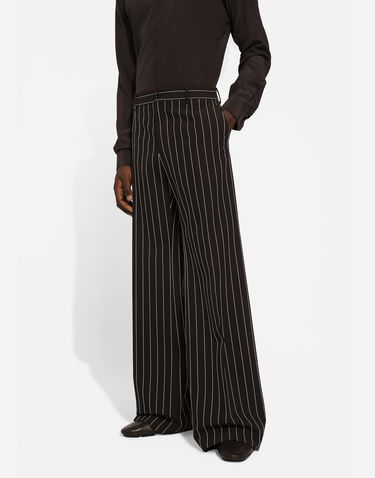 Nohavice Dolce & Gabbana Dolce & Gabbana Pinstriped Wide-leg Trousers Čierna | GP01PTFR20WS8051, 3