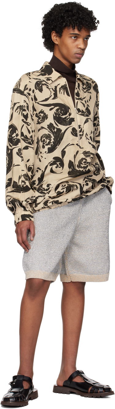 Košeľa Dries Van Noten Dries Van Noten Printed Half Zip Shirt Béžová | 251-020715-1101, 3