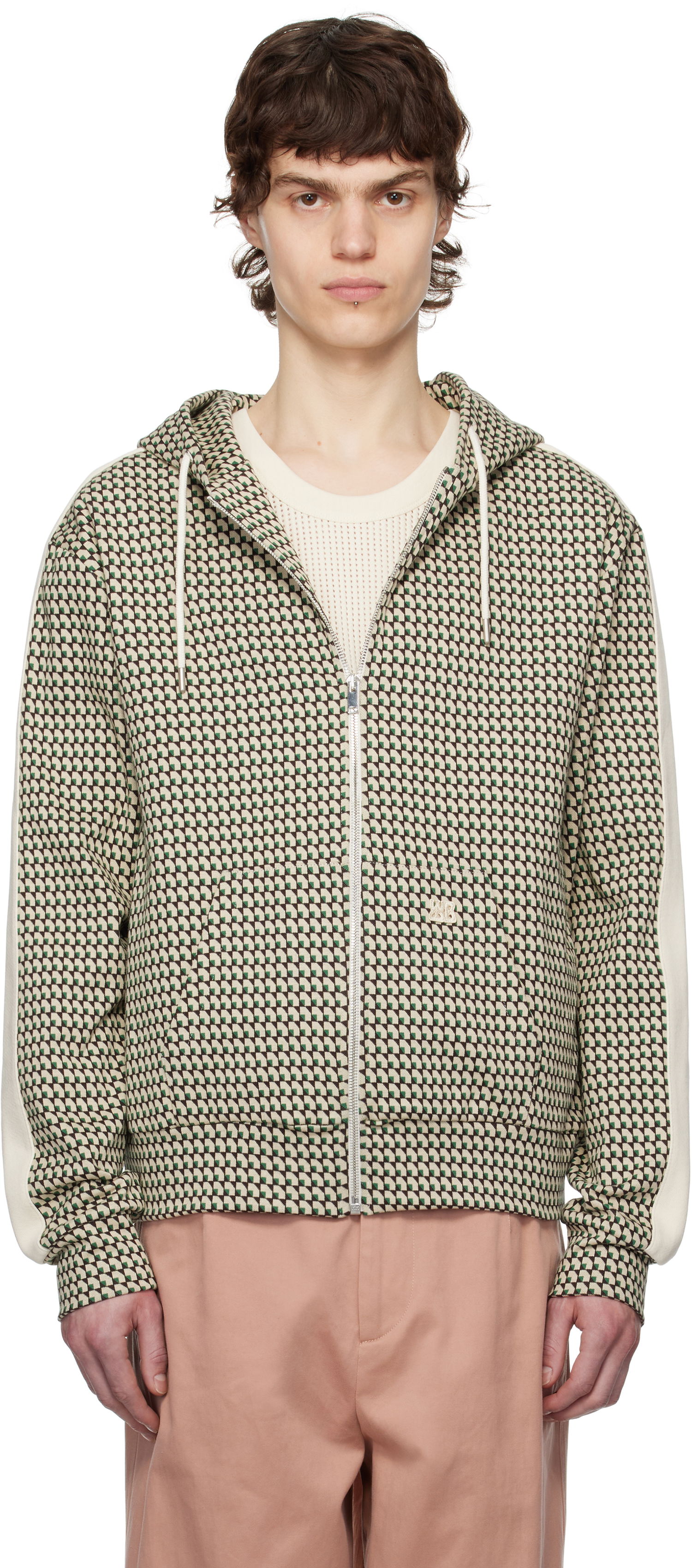 Mikina Wales Bonner Wales Bonner Power Zip Hoodie Béžová | US25JE35-JE22 - 1780 JACQUARD, 0