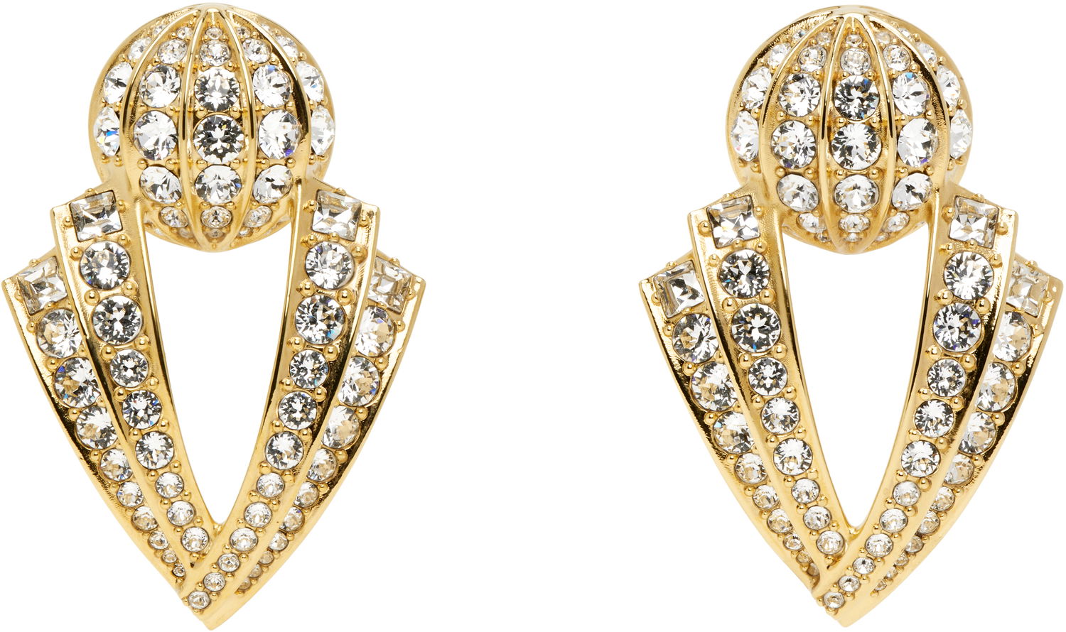 Náušnice Valentino Valentino Garavani Gold-Tone Crystal Clip-On Earrings Žltá | 6W0J0Y95YCW, 0