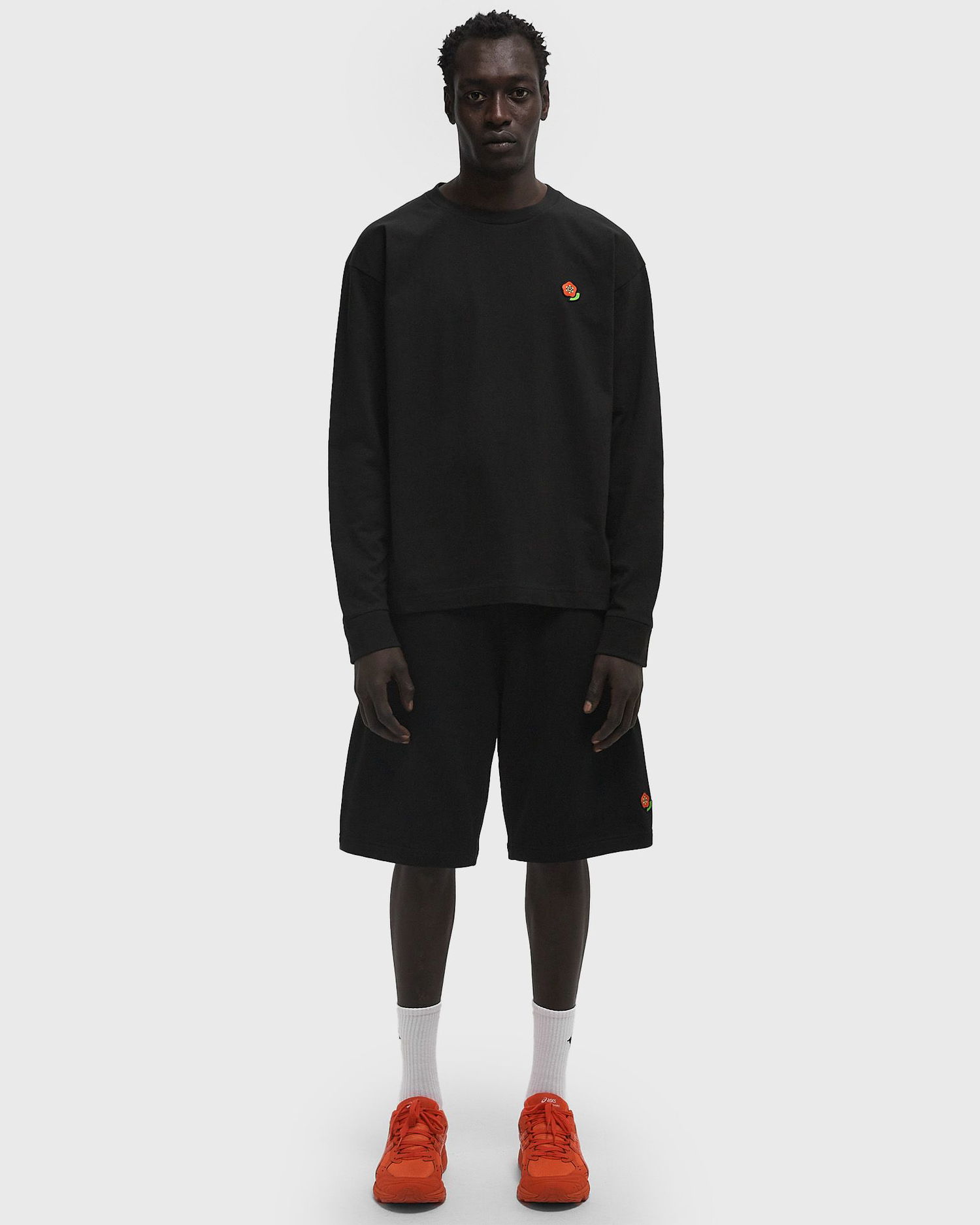 Tričko KENZO Kenzo Pop Embroidered Classic Long Sleeve Tee Čierna | FF55TS5294SG.99J, 1