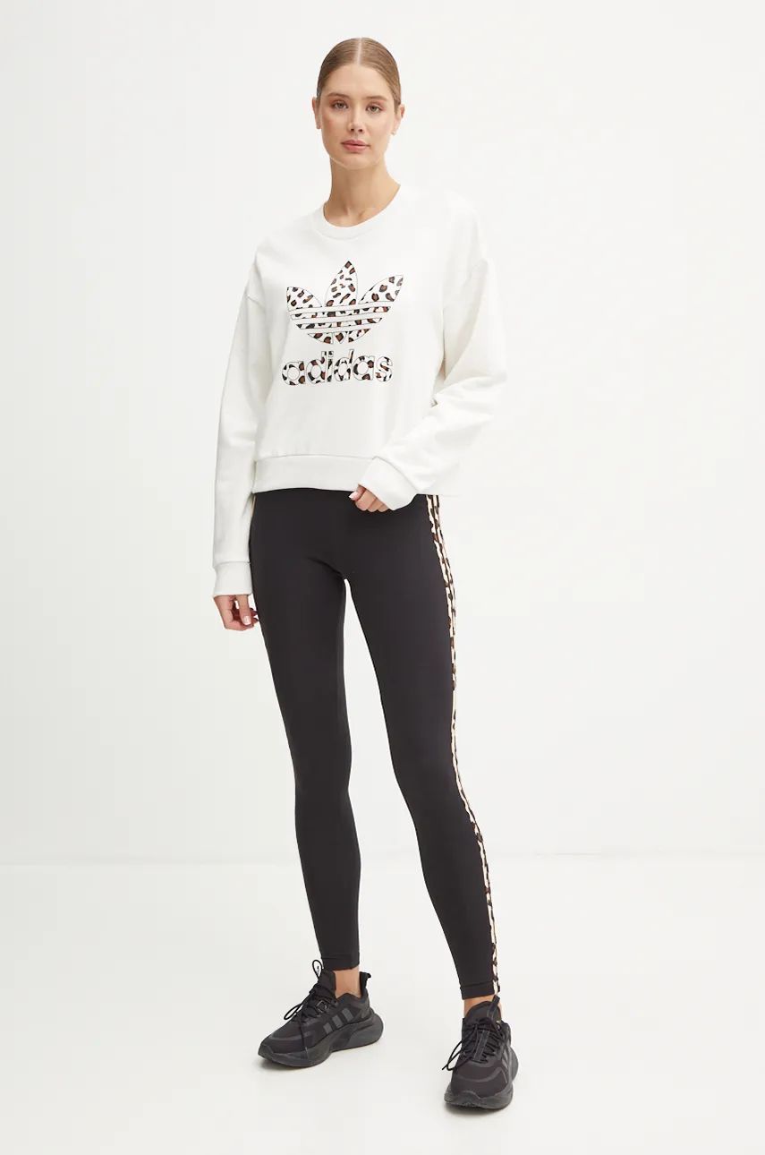 Mikina adidas Originals Leopard Crewneck Sweatshirt Biela | IW8477, 1