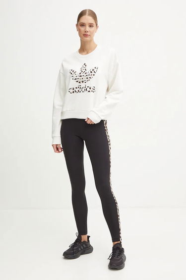 Mikina adidas Originals Leopard Crewneck Sweatshirt Biela | IW8477, 1