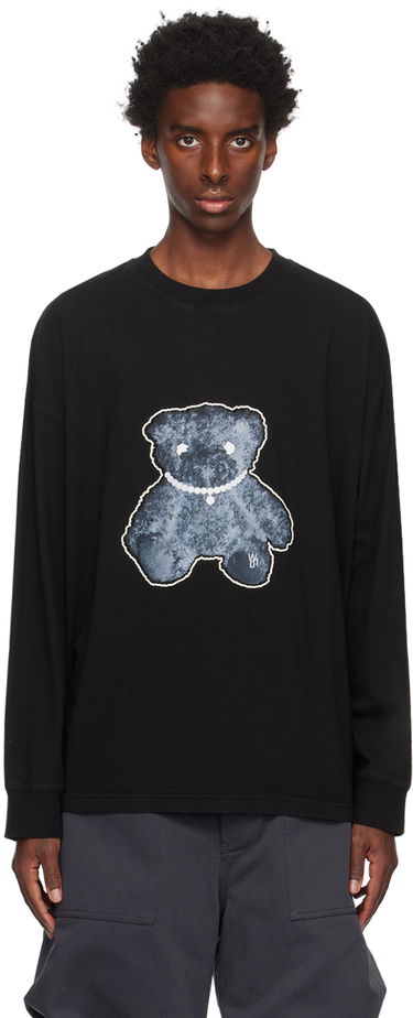 Tričko We11done We11done Glow-In-The-Dark Bear Long Sleeve T-Shirt Čierna | WD-TT9-20-116-U-BK, 0