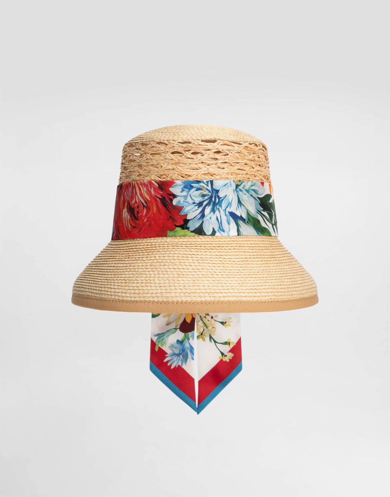 Klobúk Dolce & Gabbana Dolce & Gabbana Raffia Floral-Print Ribbon Hat Béžová | FH676AGDDBUS9000, 0