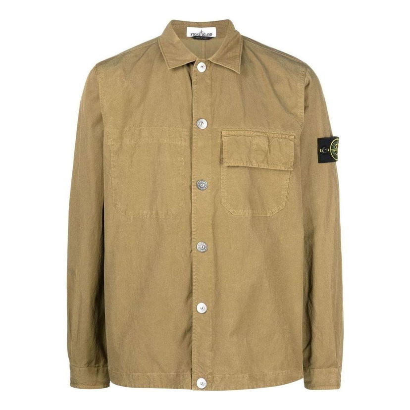 Košeľa Stone Island Stone Island Logo Patch Flap Pocket Shirt Hnedá | 781511729-V0098