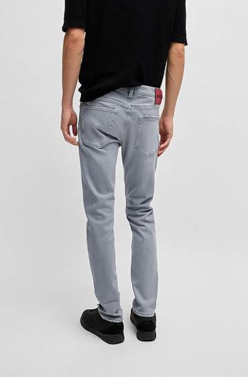 Džínsy BOSS Extra Slim Fit Stretch Denim Jeans Šedá | 50537697, 1