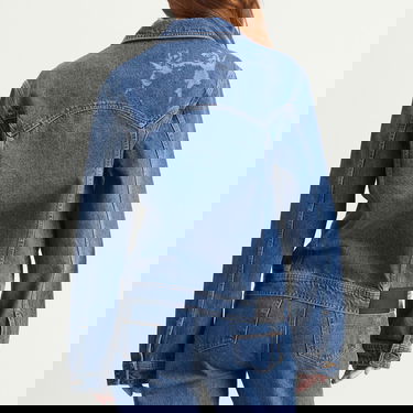 Bunda Ahluwalia Ahluwalia Laser Denim Jacket Modrá | M-AHLU-DE015-SS26-FA283-VI, 3