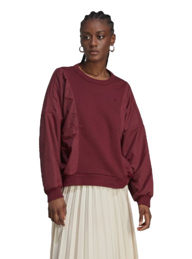 Sveter adidas Originals Premium Essentials Nylon Hybrid Sweater Vínová | IC5306