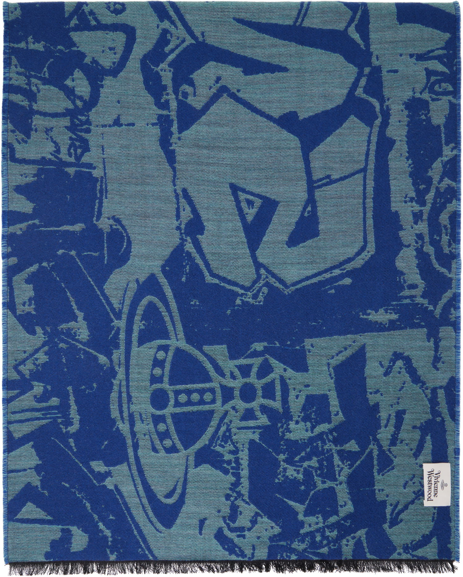 Šál Vivienne Westwood Graffiti Scarf Modrá | 8103014R-W00Z8-, 1