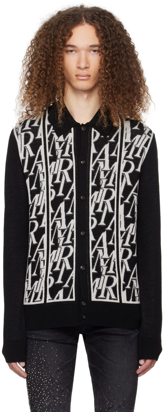 Sveter AMIRI Repeat Cardigan Čierna | PS24MKS004, 0