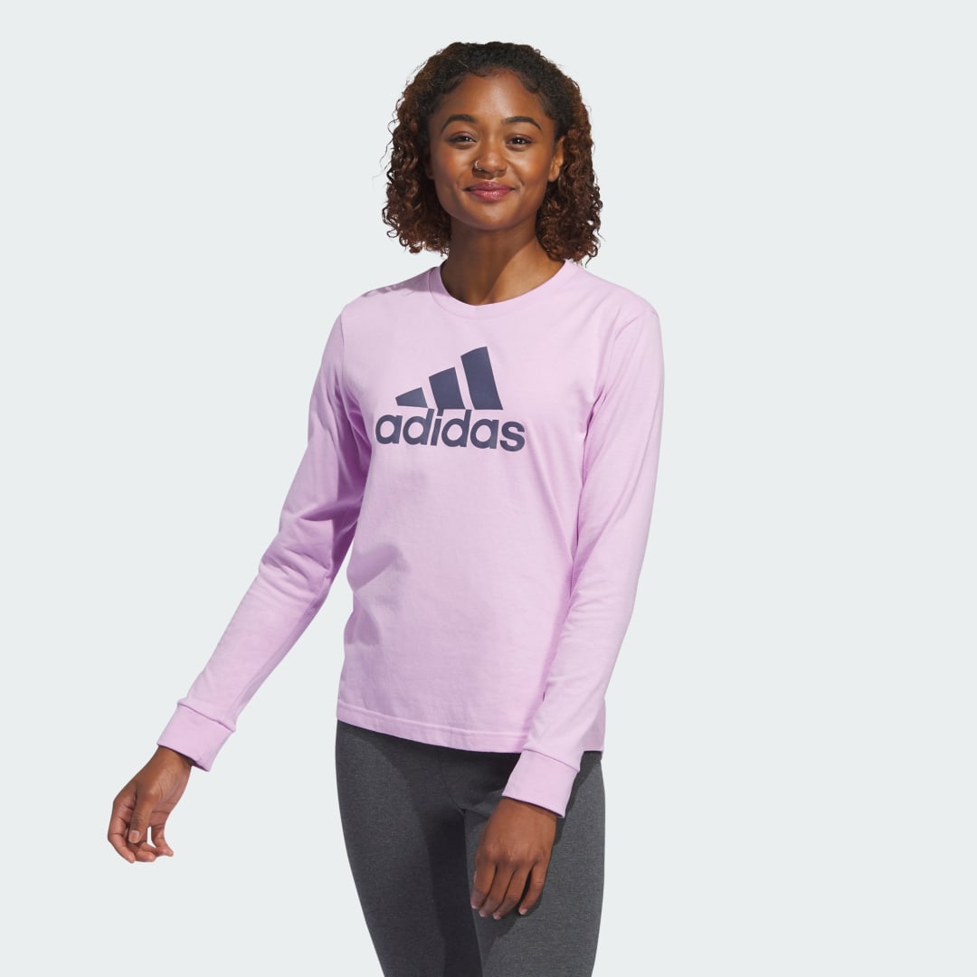 Tričko adidas Performance Classic Long Sleeve T-Shirt Fialová | IN7344, 0