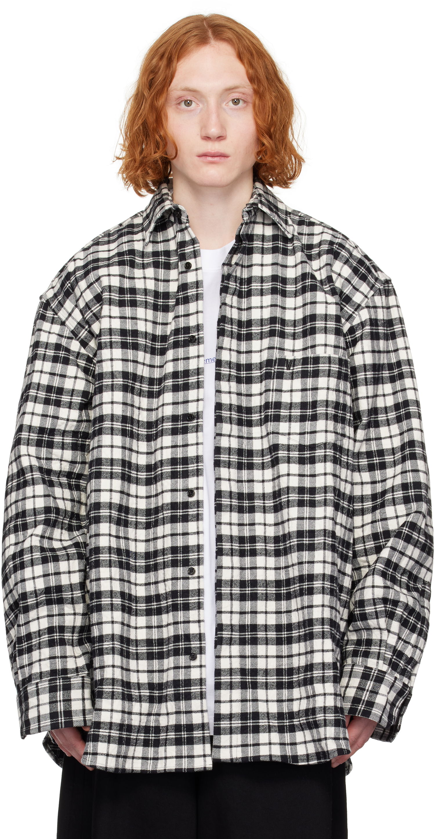 Košeľa VETEMENTS Vetements Wrinkled Pyjama Plaid Shirt Biela | UA66SH120B, 0