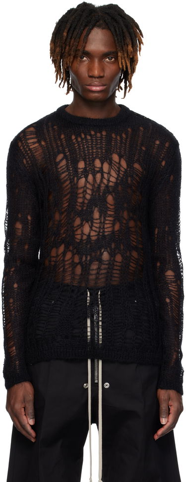 Sveter Rick Owens Rick Owens Hollywood Biker Round Neck Sweater Čierna | RU01E5606 KNETMH, 0