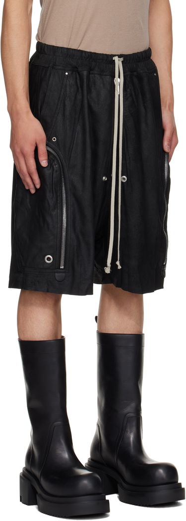 Šortky Rick Owens Rick Owens Bauhaus Bela Leather Shorts Čierna | RU02E1392 LBA, 1