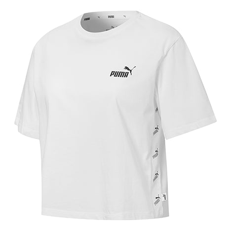 Crop Top Puma Printed Logo Short Sleeve T-Shirt Biela | 586597-02, 0