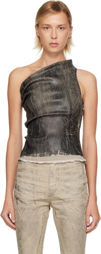 Rick Owens DRKSHDW Concordians Athena Asymmetric Distressed Cropped Top