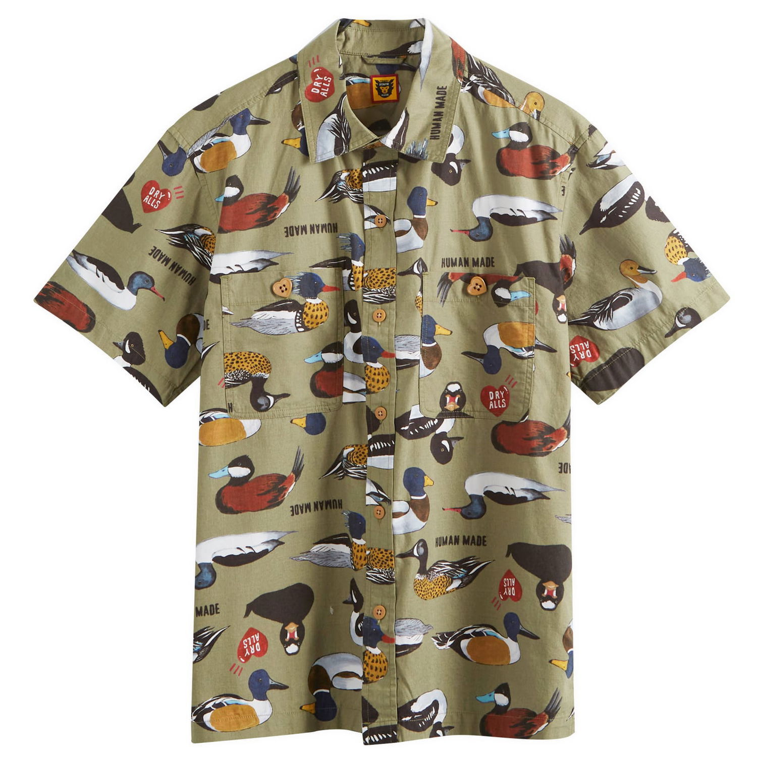 Košeľa Human Made Duck Short Sleeve Shirt Zelené | HM27SH018-OL, 0