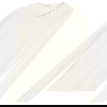 Tričko Anine Bing Anine Bing Pia Pointelle Long Sleeve T-Shirt, Size Large Biela | A-08-11225-OFW26, 0
